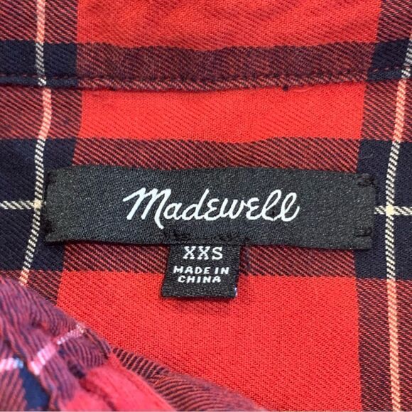 Madewell Central Shirt in Dahl Plaid Size XXS - Picture 8 of 10